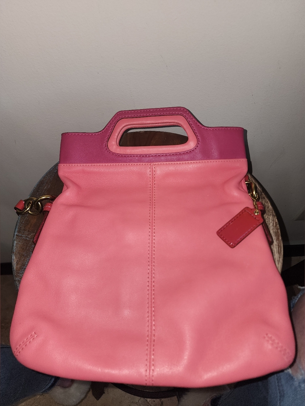 Vintage Coach Y2K Bonnie Cashin Pink Colorblock Leather Crossbody Foldover 13388 - Picture 5 of 17